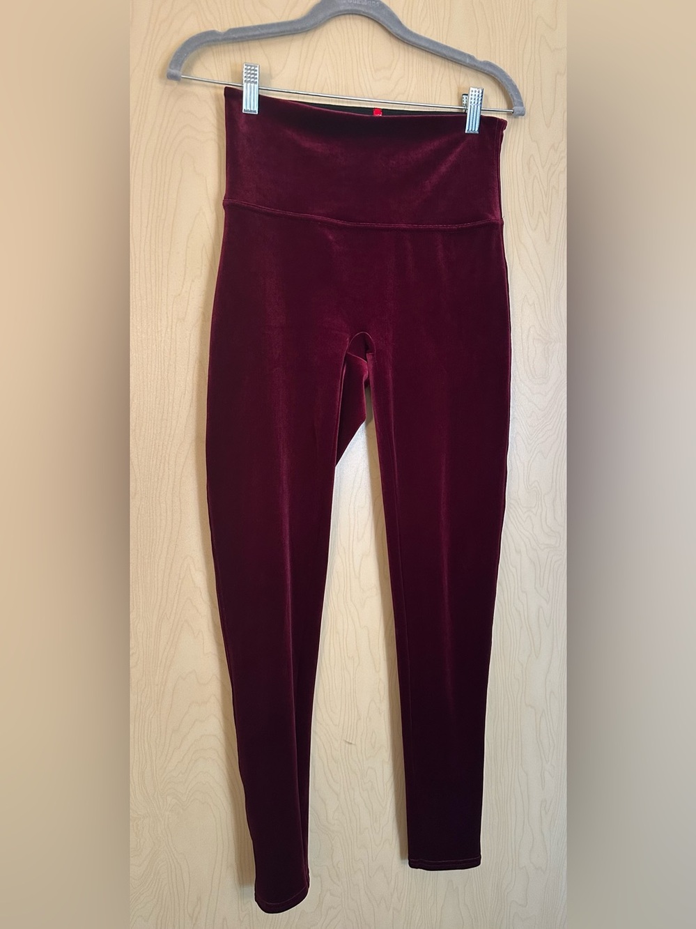 SPANX Velvet Leggings in Deep Burgundy NWOT